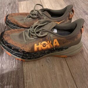 Hoka Men's Athletic Shoes - Olive and Orange